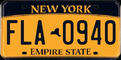 NY license plate FLA0940