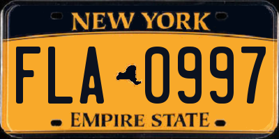 NY license plate FLA0997