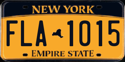 NY license plate FLA1015
