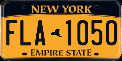 NY license plate FLA1050