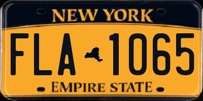 NY license plate FLA1065