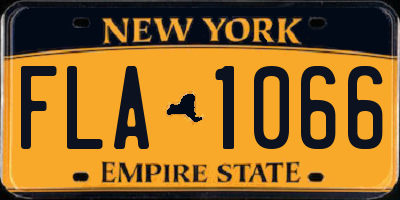 NY license plate FLA1066