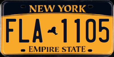NY license plate FLA1105