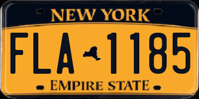 NY license plate FLA1185