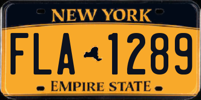 NY license plate FLA1289