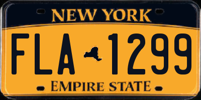 NY license plate FLA1299