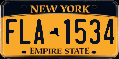 NY license plate FLA1534