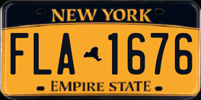 NY license plate FLA1676