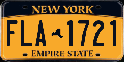 NY license plate FLA1721