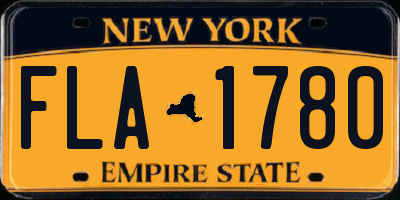 NY license plate FLA1780