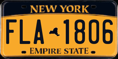 NY license plate FLA1806