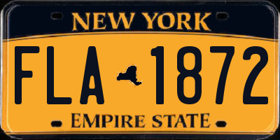 NY license plate FLA1872