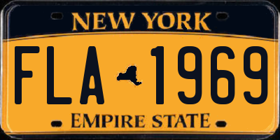 NY license plate FLA1969