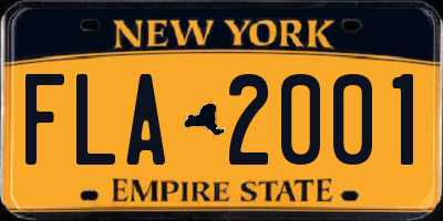 NY license plate FLA2001