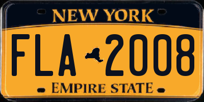 NY license plate FLA2008