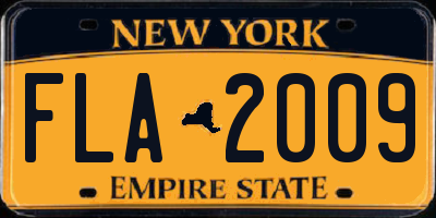 NY license plate FLA2009
