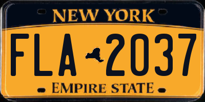 NY license plate FLA2037