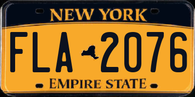 NY license plate FLA2076