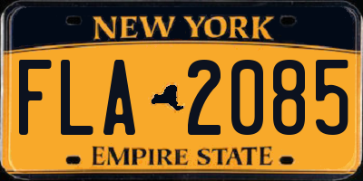 NY license plate FLA2085