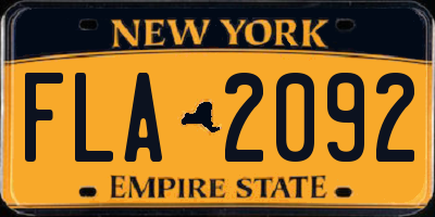 NY license plate FLA2092