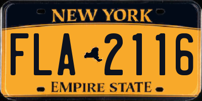 NY license plate FLA2116