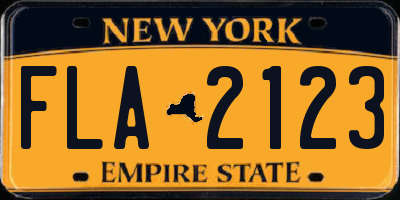 NY license plate FLA2123