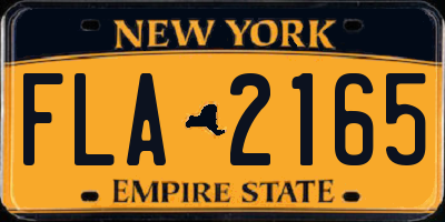NY license plate FLA2165