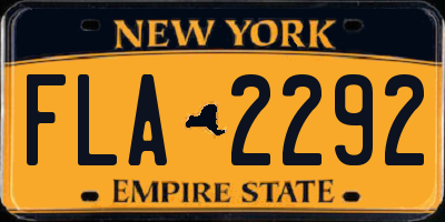 NY license plate FLA2292