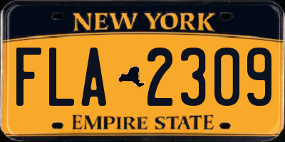 NY license plate FLA2309
