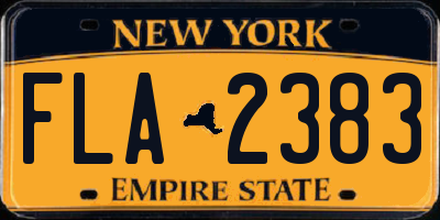 NY license plate FLA2383