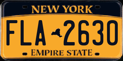 NY license plate FLA2630