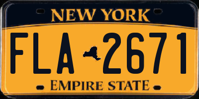 NY license plate FLA2671