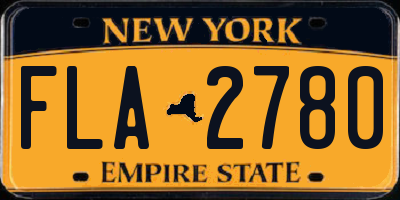 NY license plate FLA2780