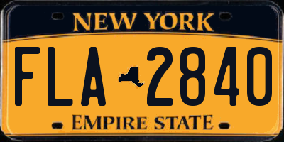 NY license plate FLA2840