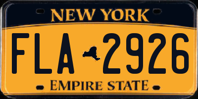 NY license plate FLA2926