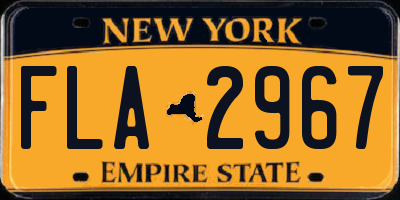 NY license plate FLA2967