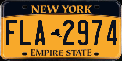 NY license plate FLA2974