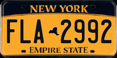 NY license plate FLA2992