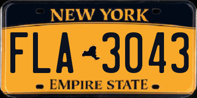 NY license plate FLA3043