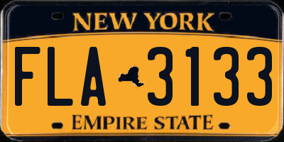 NY license plate FLA3133