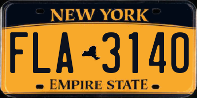NY license plate FLA3140