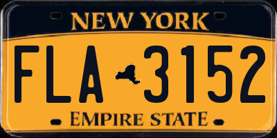 NY license plate FLA3152
