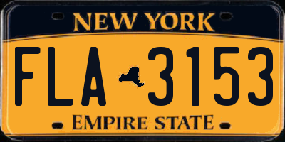 NY license plate FLA3153