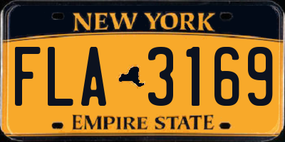 NY license plate FLA3169