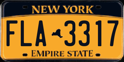 NY license plate FLA3317