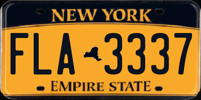 NY license plate FLA3337