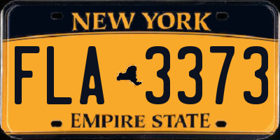 NY license plate FLA3373