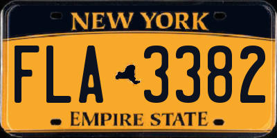 NY license plate FLA3382