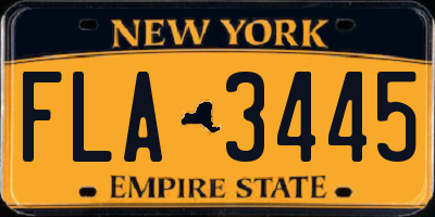 NY license plate FLA3445