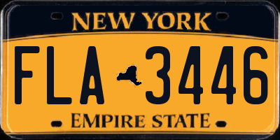 NY license plate FLA3446